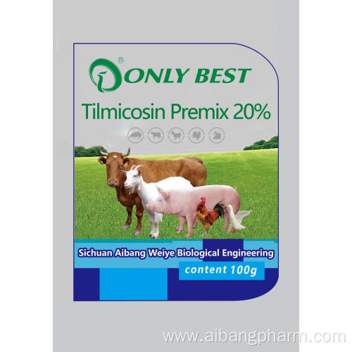 Veterinary Cattle Feed Additives Tilmicosin Premix 20%